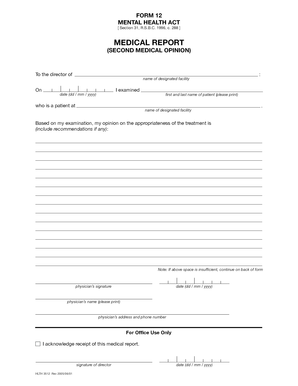 Mental Health Act Medical Report