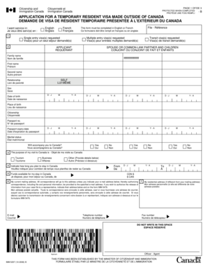 Canada Temporary Resident Visa Application Form