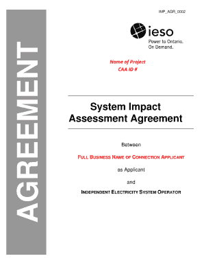 SIA Agreement - Independent Electricity System Operator - ieso