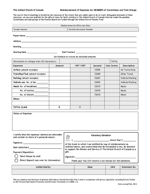 Expense reimbursement form - church reimbursement form