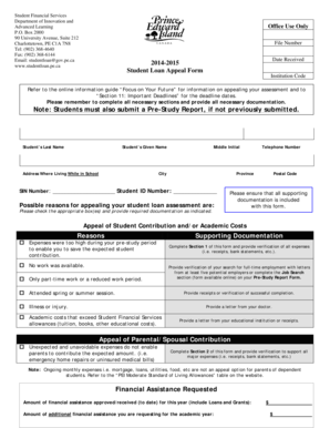 Student Loan Appeal Form