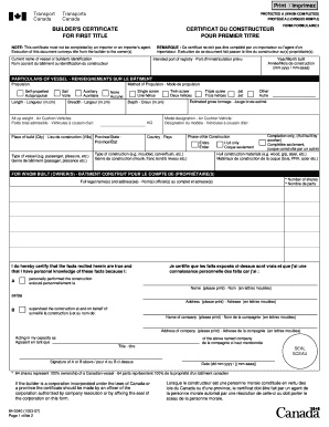 Builder's Certificate Form