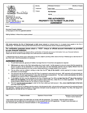 Property Tax Payment Plan Agreement
