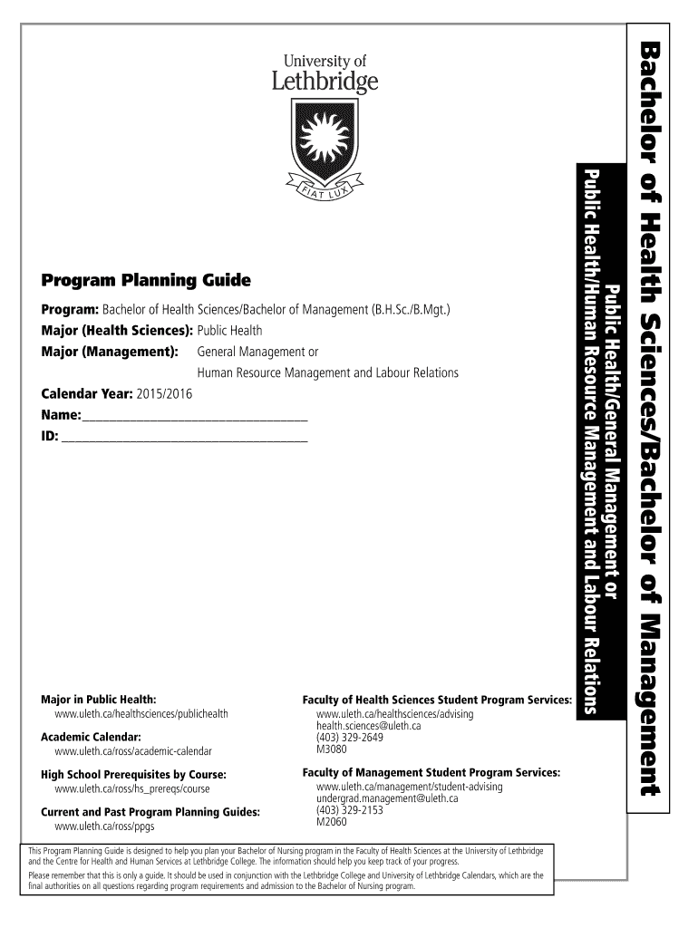 Bachelor of Health Sciences Bachelor of Management - University of Preview on Page 1