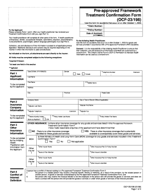 Ontario Treatment Confirmation Form OCF-23/198