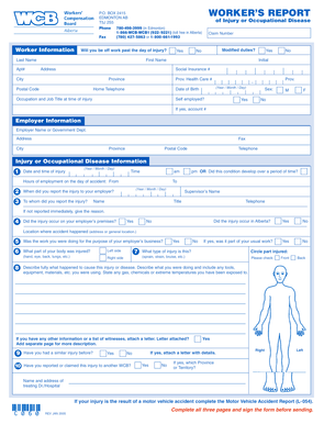 Worker’s Report of Injury or Occupational Disease