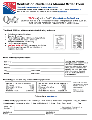 Ventilation Guidelines Manual Order Form - Thermal Environmental ...