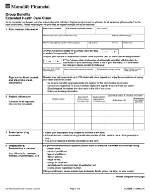 Extended Health Care Claim Form