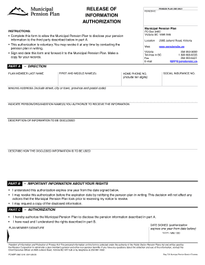 Municipal Pension Plan Release Form