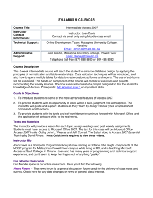 Fillable Online SYLLABUS & CALENDAR Fax Email Print - pdfFiller