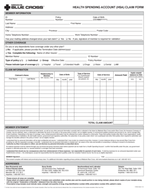 Health Spending Account Claim Form