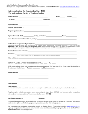 Late Application for Graduation