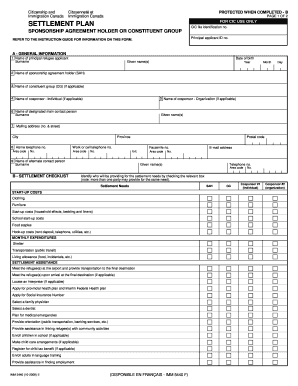 Settlement plan