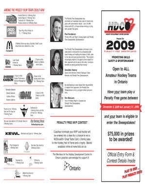 Penalty Free Sweepstakes Entry Form