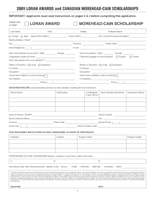 Loran Awards Application Form