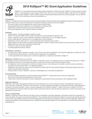 KidSport BC Grant Application
