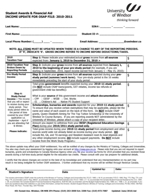 OSAP Income Update Form