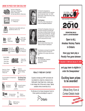 Penalty Free Sweepstakes Entry Form