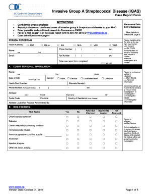 Blank swot analysis template word - Case Report Form - BC Centre for Disease Control - bccdc