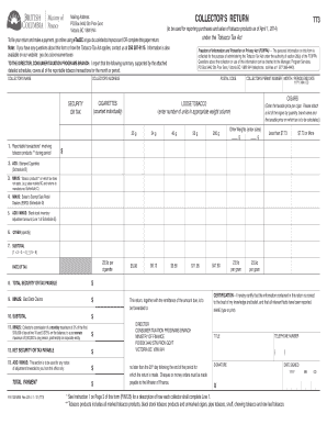 BC Tobacco Tax Return Form