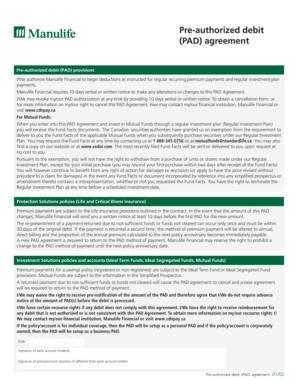 Pre-authorized debit (PAD) agreement (PC 2010H) - Standard Life - advisors standardlife