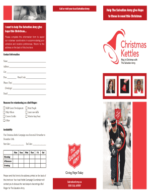 Salvation Army Volunteer Form