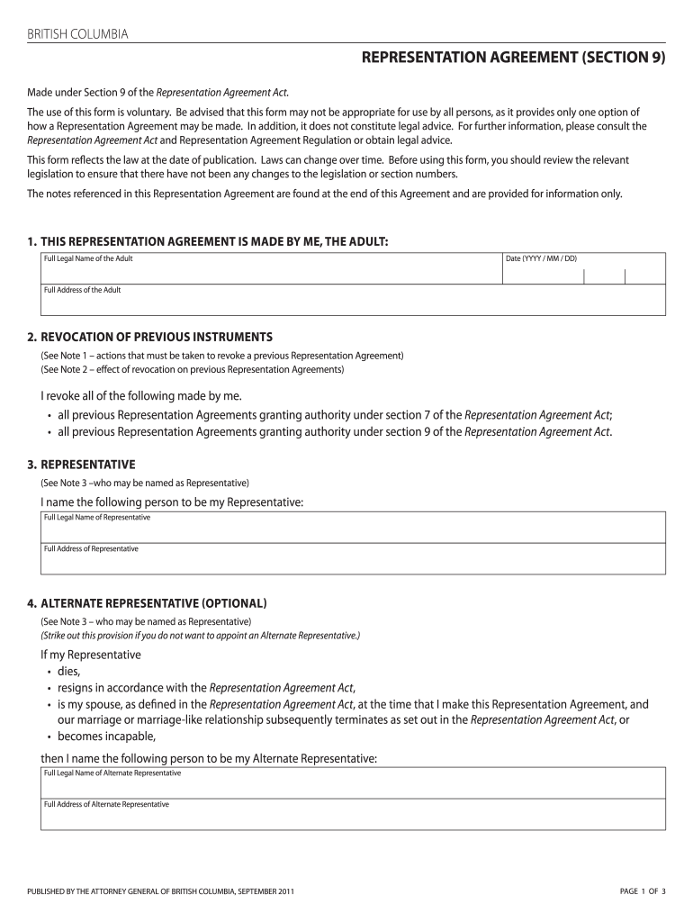 Representation Agreement Bc Pdf - Fill Online, Printable, Fillable With legal representation agreement template