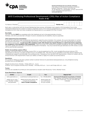 2013 CPD Plan Compliance Form