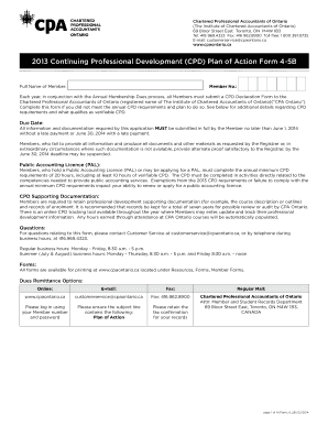 2013 CPD Plan of Action Form 4-5B