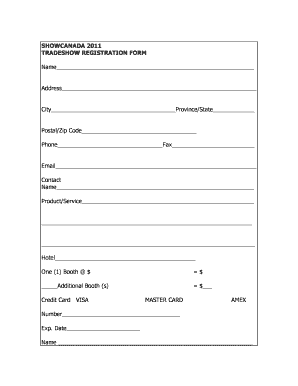 trade show budget form