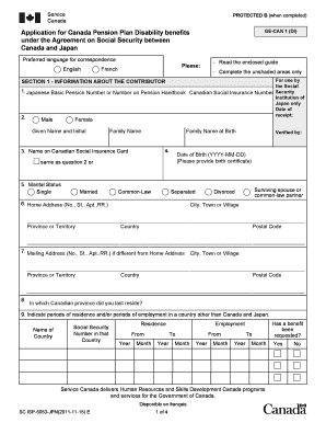 Canada Pension Plan Disability Application