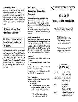 Ski Insure Season Pass Cancellation Form