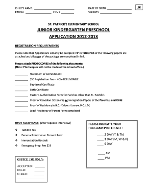 Online fillable calendar preschool form