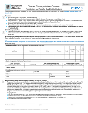 Charter Transportation Contract
