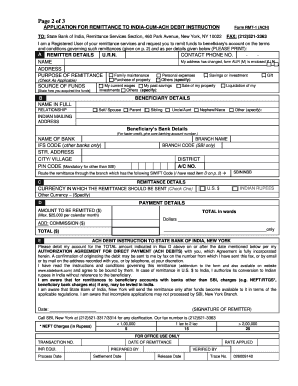 State Bank of India Remittance Application