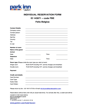 Individual Reservation Form