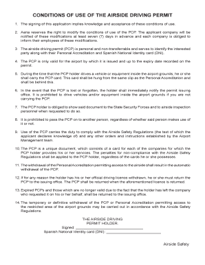 Airside Driving Permit Conditions