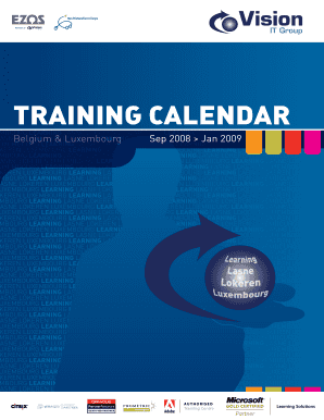 Monthly training calendar template - training calendar form