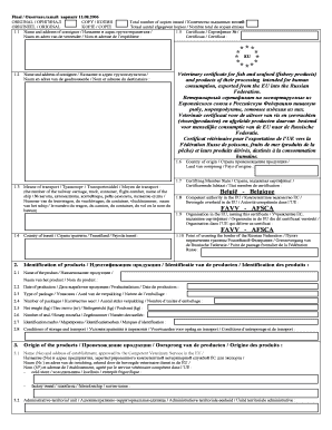 Veterinary Certificate for Fish and Seafood Export