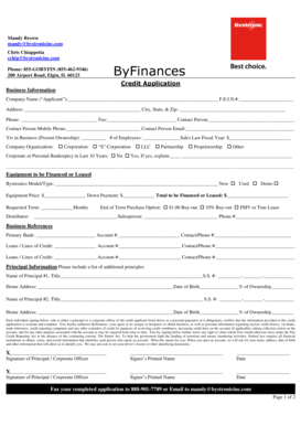 Credit Application Form