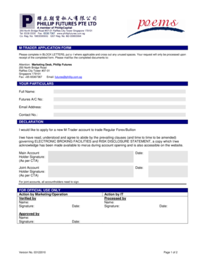 M-Trader Application Form