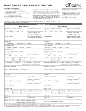 Citibank Application Form