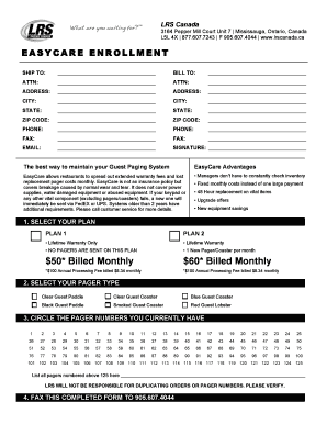 EasyCare Enrollment Form