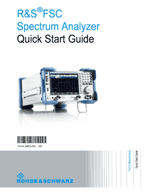 Fillable Online R&S FSC Quick Start Guide - Rohde & Schwarz Fax Email ...