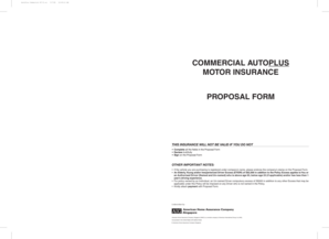 Commercial AutoPlus Motor Insurance Proposal Form