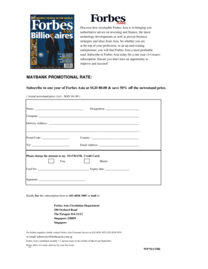 Forbes Asia Subscription Form