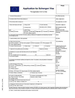 Schengen Visa Application Form
