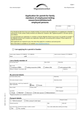 Swedish Family Member Permit Application