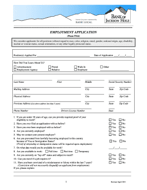 Employment Application Form