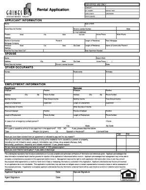 Rental Application Form
